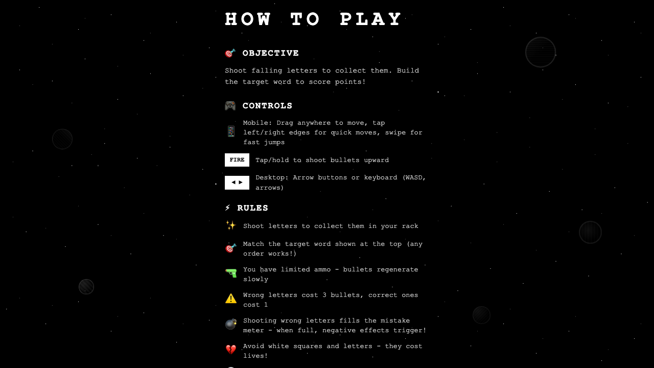 LexInvaders website preview